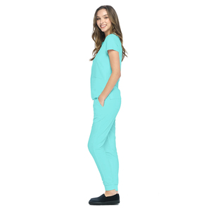 Wholesale Women's Scrub <b>Sets</b> For Hospital Elastic Waistband V-Neck <b>Doctors</b> Uniforms Breathable Quick Dry OEM Nursing Suits - Product Image 5