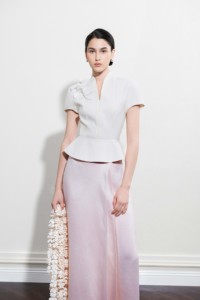 Blusas y Camisas de Alta Costura ODM para Mujer, Elegante Blusa EVELINA con Peplum, Manga Corta, Blusa Vietnamita para Mujer, Primavera/Verano - Product Image 5