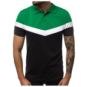 Camiseta de Hombre, 100% Algodón, Transpirable, de Manga Corta, Tejida, Informal, Diseño Verde, Negro y Blanco - Product Image 3