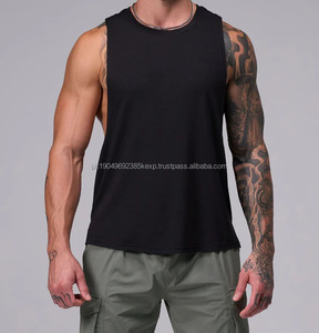 OEM Custom Cotton Heavyweight Men <b>Bodybuilding</b> tank Top <b>Vest</b> Muscle Fitness Stringer Running tank Top Spandex - Product Image 6