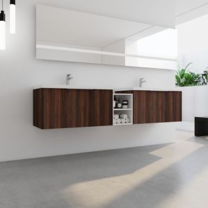 Mobile Bagno da 84 Pollici con Chiusura Ammortizzata, Lavabo e Piccoli Ripiani Portaoggetti, Combinazione Armadietto 36x12 Pollici, Imballaggio KD - Product Image 2