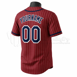 Camiseta de Béisbol Sublimada Personalizada, 100% Poliéster, Malla con Rayas, Uniforme de Equipo, OEM, ODM, Secado Rápido, Transpirable, Tallas Grandes - Product Image 4