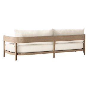 Premium Outdoor <b>Sofa</b> Solid Teak Frame Two-Seater <b>Waterproof</b> Cushion Contemporary Patio Lounge Couch Luxury Garden Furniture - Product Image 4