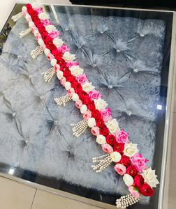 Adorno Floral para Entrada, Hecho a Mano, con Rosas, Estilo Tradicional, Elegante, con Detalles de Perlas, Decoración para el Hogar, Bodas y Fiestas - Product Image 1