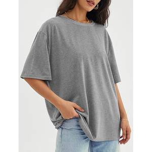 Camiseta Unisex Oversize de Cuello Redondo, Color Sólido, Manga Corta, Hombros Caídos, Corte Holgado, 100% Algodón Jersey, Transpirable y Ecológica - Product Image 1