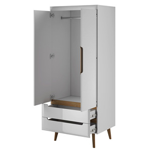 Armoire Nordi en bois moderne Newry avec 2 tiroirs, 2 portes battantes, autoportante en chêne artisanal, 4 portes en chêne artisanal - Product Image 3