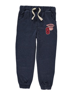 Pantalon de survêtement bleu marine pour garçons, avec cordon de serrage à la taille, décontracté, longueur intégrale, en molleton mi-lourd - Product Image 1
