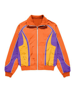 Chándal 100% nailon de 2 piezas, pantalón y chaqueta con cuello, logotipo DTF, paneles de malla interiores, chándal cortavientos para hombre. - Product Image 6