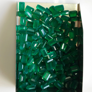 พลอยออนิกซ์สีเขียวธรรมชาติ รูปทรงแปดเหลี่ยมเจ้าหญิง ขนาด 6x4 มม. คุณภาพดีที่สุด สำหรับทำเครื่องประดับ - Product Image 1