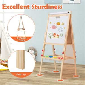 Cavalletto Artistico Regolabile 3-in-1 a Doppia Faccia con 4 Contenitori per Colori per Uso in Studio o Aula - Product Image 5