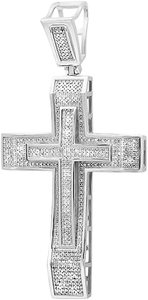 จี้กางเขนเงินแท้ 925 ประดับเพชรโมอิสซาไนต์ VVS ขนาดเล็ก สร้อยคอแบบ Ice Out เครื่องประดับจี้เพชรโมอิสซาไนต์รูปกางเขน - Product Image 4