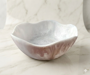 Classic Dishwater Safe Durable Epoxy Resin White Swirl Salad Bowl At The Lowest Prices Epoxy Resin <b>Dinnerware</b> Manufacturer - Product Image 1