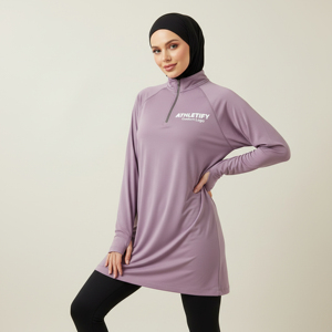 Camiseta de Manga Larga para Mujer, con Orificios para los Pulgares, Cómoda, Elegante, Transpirable, Ropa Musulmana Modest, Deportiva, Informal - Product Image 1