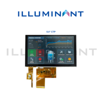 Panel Táctil TFT LCD Personalizado de 1.3'', 1.55'', 5'' y 7'' con Sistema CTP RTP, Interfaz Serial I2C, Módulo de Pantalla TFT LCD con Sistema RGB/MIPI/LVDS/TTL