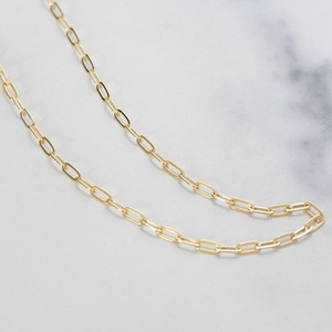 Chaîne à maillons en forme de trombone en argent jaune et argent 925 plaqué, pendentif minimaliste en forme de fleur de luxe pour femmes, bijoux cadeau - Product Image 2