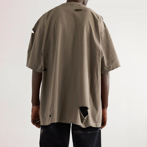 Camisetas para hombre de la mejor calidad OEM, de secado rápido, 100% algodón, con efecto desgastado, personalizables con impresión de logotipo disponible. Camisetas con efecto desgastado. - Product Image 4