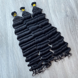 Factory Price 100% Raw Virgin Vietnamese Human Weft Lace <b>Wig</b> <b>Deep</b> <b>Wave</b> Black Color Super Double Drawn Hair Extensions - Product Image 2