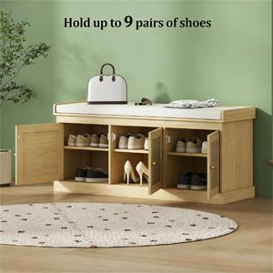 Plateforme de rangement pour chaussures avec banc d'entrée, étagère à chaussures pratique pour l'entrée - Product Image 3