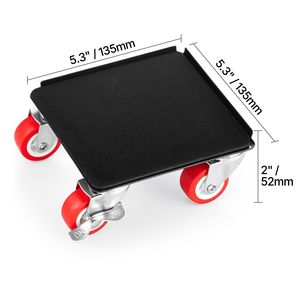 Carrello per Mobili Resistente in Acciaio al Carbonio con 5 Ruote Girevoli a 360 Gradi, Carico Massimo 1200 Libbre, con Barre di Sollevamento - Product Image 4