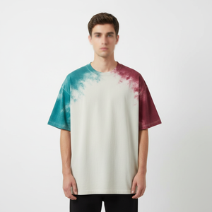 เสื้อยืดคอกลมโอเวอร์ไซส์ผ้าคอตตอนหนานุ่ม 250 กรัม แบบวินเทจ พิมพ์ลายโลโก้ปักเองได้ - Product Image 5