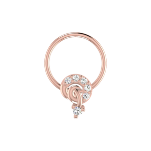 AJRETAIL Women's Classic Arrow 14K Gold Round Brilliant Cut 0.03ct <b>Nose</b> Pin - Product Image 2