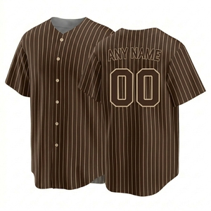 Camiseta de béisbol personalizada para hombre, manga corta, cuello en V, ropa deportiva transpirable de poliéster, cualquier nombre y número, impresión en la espalda - Product Image 3