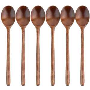 Juego de Cucharas de Madera Hechas a Mano, Forma Ovalada, Pulimentadas, Rústicas, Naturales, Duraderas, Utensilios de Cocina para Uso Doméstico - Product Image 1