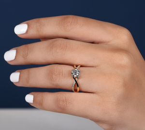 Anillo de Diamante Cultivado en Laboratorio de 1.1 Quilates, Corte Redondo, Oro Amarillo de 14K, VVS2, Certificado IGI, Anillo de Compromiso Infinito, Venta al Por Mayor OEM - Product Image 5