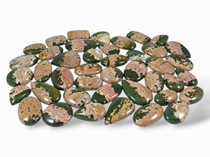 Lot en gros de cabochons de jaspe océanique naturel de haute qualité, pierres précieuses de quartz en vrac pour la fabrication de bijoux, formes variées - Product Image 1