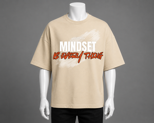 T-shirt en coton imprimé « Mindset Is Everything » pour homme, décontracté, col rond, manches courtes, coupe ample, jersey tricoté, respirant, écologique - Product Image 3