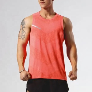 เสื้อกล้ามผู้ชายแห้งเร็วคอตตอน100% คอกลมสีขาวเรียบ - Product Image 5