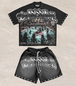 Nuevo Diseño, Camisetas de Hombre de Manga Corta, 100% Algodón Tejido, Transpirable, con Estampado DTG, Efecto Desteñido, de Alta Calidad, Conjunto Corto - Product Image 1