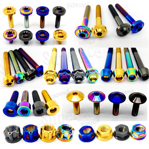 Vis UFO en titane GR5 à tête Torx large M6/M8/M10, finition or arc-en-ciel et noir, profil bas, pour <span class=keywords><strong>moto</strong></span> sportive, course et automobile - Product Image 6