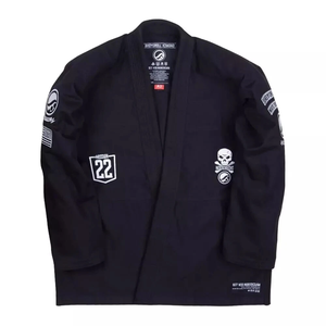 Kimono de Jiu-Jitsu para BJJ, Lote 66, Proyecto Misión 22, Uniforme Negro, 450 GSM, Tejido de Algodón Perla, Duradero y Transpirable - Product Image 1