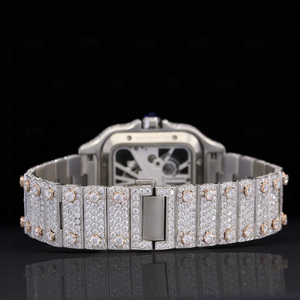 Customized Square Stainless Steel <b>Automatic</b> Fashion Watch D-VVS Moissanite Diamond <b>Chronograph</b> 20mm Pointer Ready Stock - Product Image 4