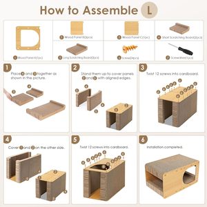 Maison à gratter pour chat en carton, griffoir pour chat en carton ondulé de 20 pouces pour chats d'intérieur. Grand tapis à gratter, marron - Product Image 5