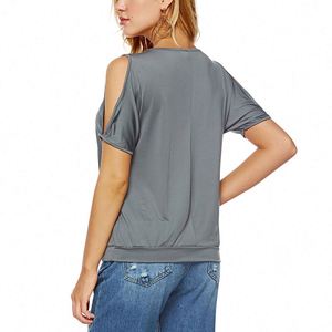 <b>Women</b> Summer Satin Breathable Quick Dry Casual Short Sleeve Sexy off Shoulder Feather Print <b>Loose</b> Plus Size 2XL T-<b>shirt</b> - Product Image 6
