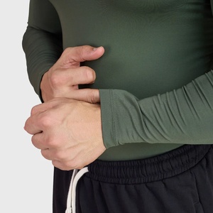 Custom <b>Men's</b> Full Sleeve <b>Compression</b> <b>Shirts</b>-Spandex/Polyester Breathable Fabric OEM Service with Front/Back Sleeve Logo Options - Product Image 3