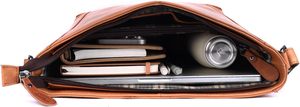 Nouveauté Sac bandoulière en cuir véritable pour femme, style classique, fermeture éclair, unisexe, usage quotidien, couleur beige, design à panneaux - Product Image 4