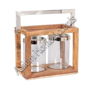 Bougeoirs en bois élégants et modernes faits à la main Axiom Home Accents Décorations de Noël multi-usages pour chaque réglage - Product Image 1