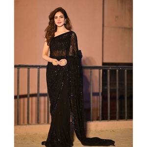 Les plus vendues : Fourrure synthétique de haute qualité non cousue, style ethnique indien pakistanais, magnifique broderie fantaisie, travail de sequins bicolore pour mariage - Product Image 3