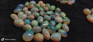 Opale de feu Welo d'Éthiopie blanche naturelle, taille cabochon, 3-5 carats, taille libre, multicolore, lot de pierres précieuses en vrac, prix de gros - Product Image 2