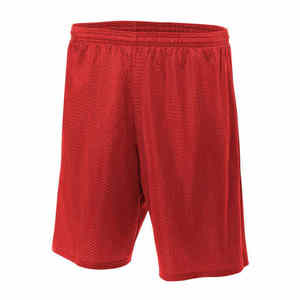Custom Logo Men's High Quality Double <b>Layer</b> Polyester Gym Mesh Shorts <b>Mid</b> Waist Elastic Waist Breathable Heat-Transfer Printed - Product Image 3