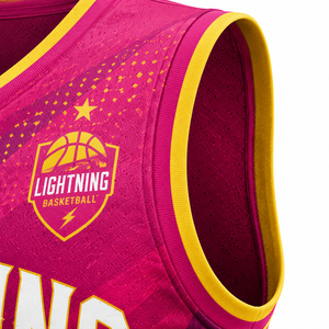 Maillot de basket-ball Lightning 24, débardeur sublimé à col en V, évacuant l'humidité, coupe athlétique unisexe pour adulte - Product Image 3