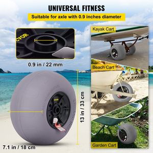 Ruote da spiaggia per carrelli 13 pollici, pneumatici di ricambio in TPU per carrelli da sabbia, kayak, canoe, buggy con pompa ad aria gratuita, 2 pezzi - Product Image 3