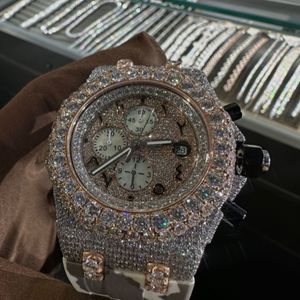 Montre de haute qualité, carrée, 40 mm, en alliage, style hip-hop, personnalisée, sertie de diamants de laboratoire, avec cadran en verre, unisexe, diamants VVS, cadeau - Product Image 2