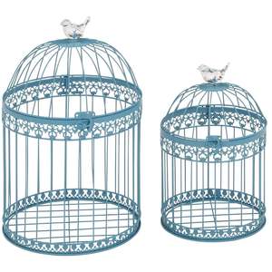 Cage à oiseaux décorative de style antique en métal avec un design élégant pour la décoration de la maison, du jardin, des mariages et l'hébergement des oiseaux de compagnie - Product Image 1