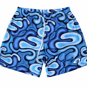 Pantalones Cortos con Estampado de Ondas Abstractas para Hombre, Ligeros, de Verano, con Cordón en la Cintura, Estilo Casual de Playa, Servicio OEM - Product Image 3