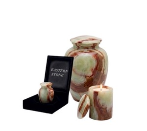 Marble Funeral Urn Keepsake Urn and Tealight Candle Jar Set <b>Memorial</b> Ashes Holder for Human or Pet Remembrance Wholesale - Product Image 4