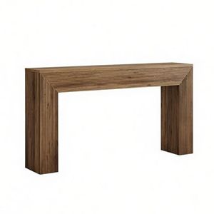 Consolle Lunga in Legno Massello da 62,99 Pollici Stile Rustico Contemporaneo, Design Industriale per Soggiorno con Vano Portaoggetti in Metallo - Product Image 2